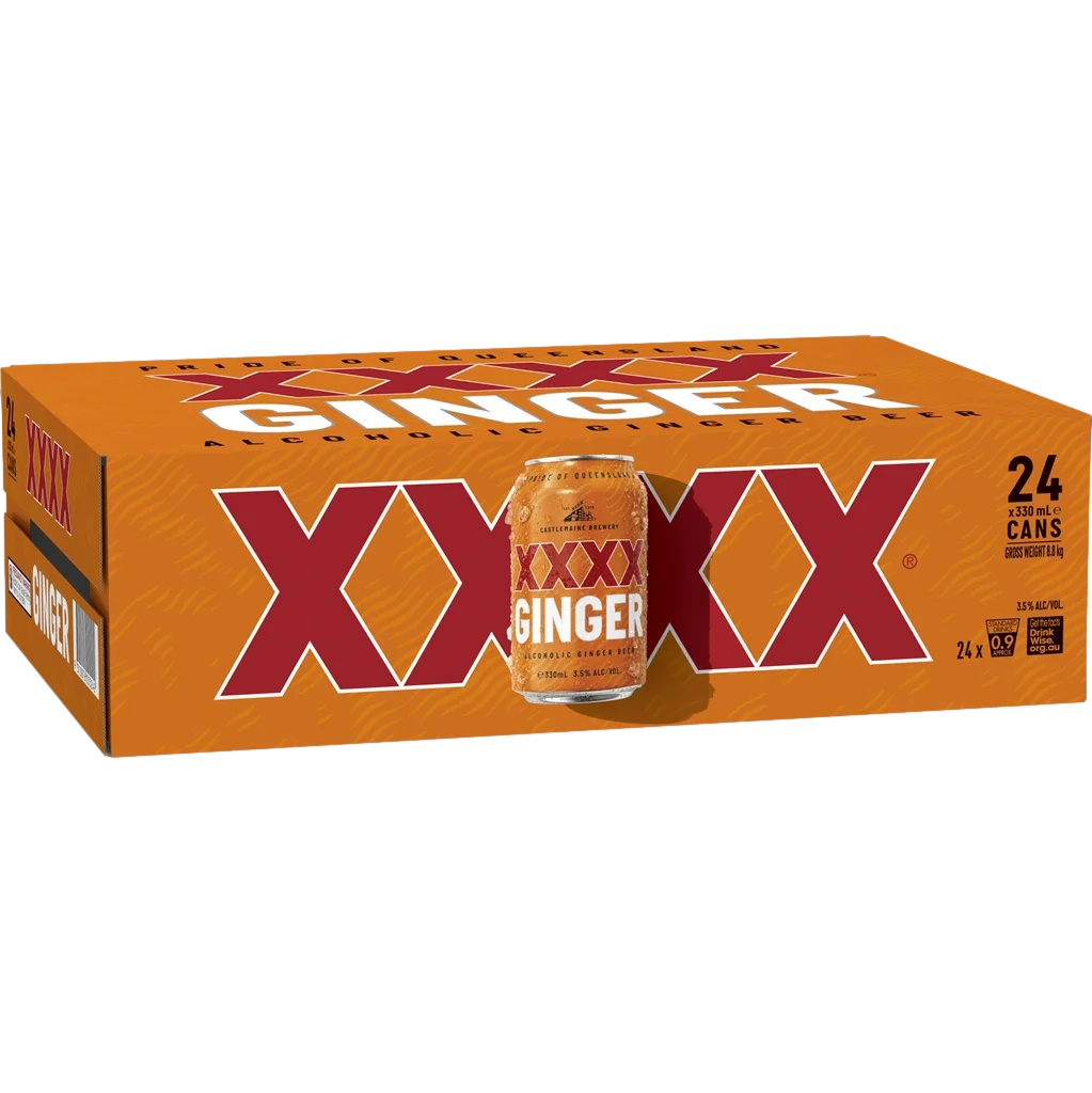 XXXX Alcoholic Ginger Beer 3.5% 330ml Can Case of 24