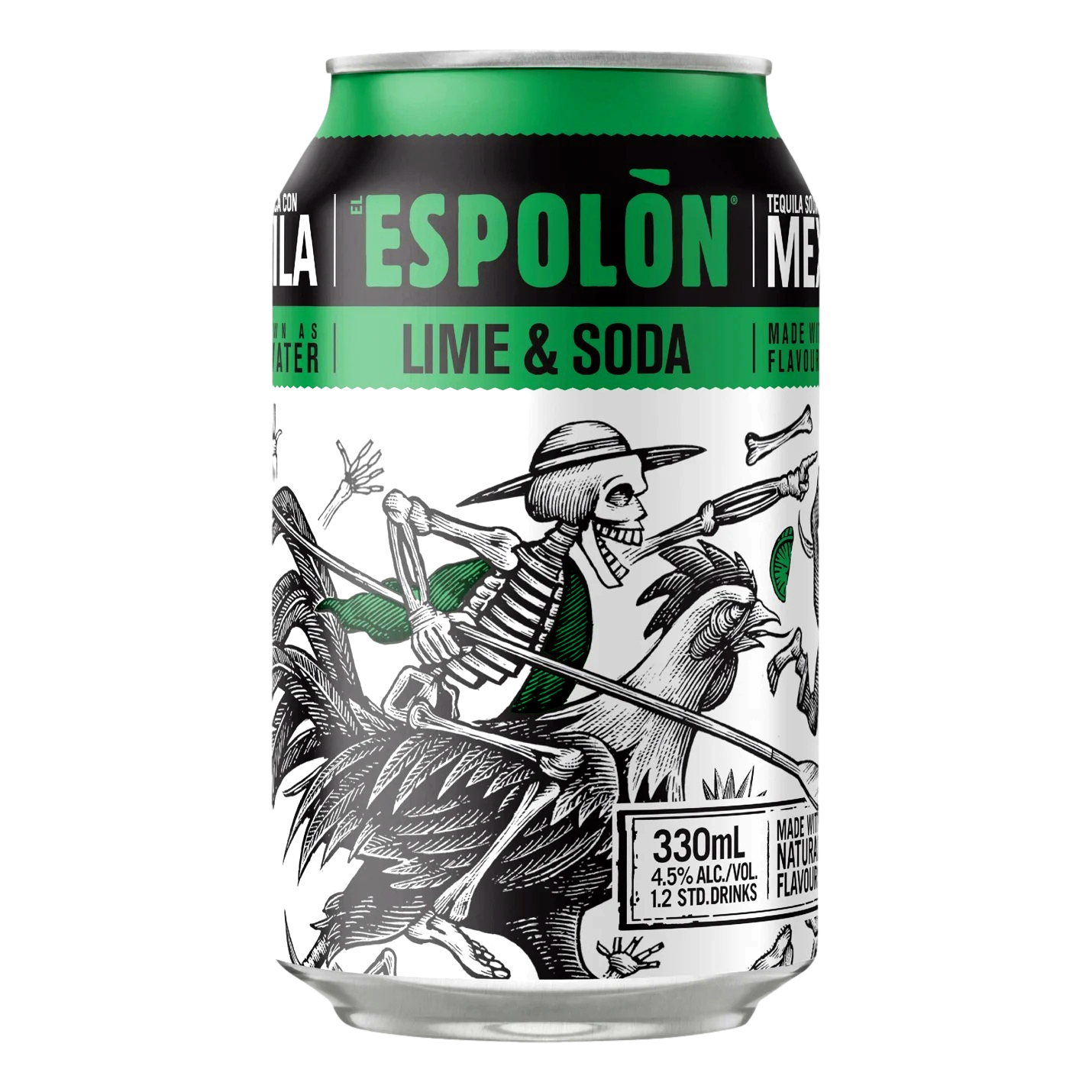Espolon Tequila Lime & Soda 330ml Can Single