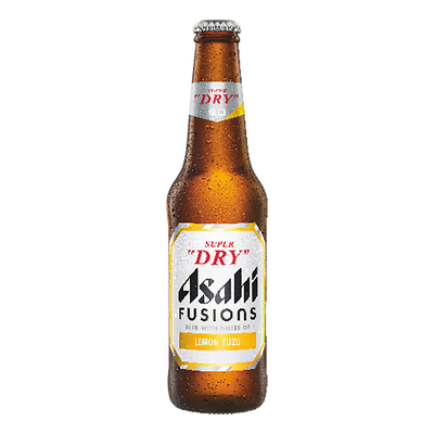 Asahi Super Dry FUSIONS Lager Lemon Yuzu 330ml Bottle 6 Pack
