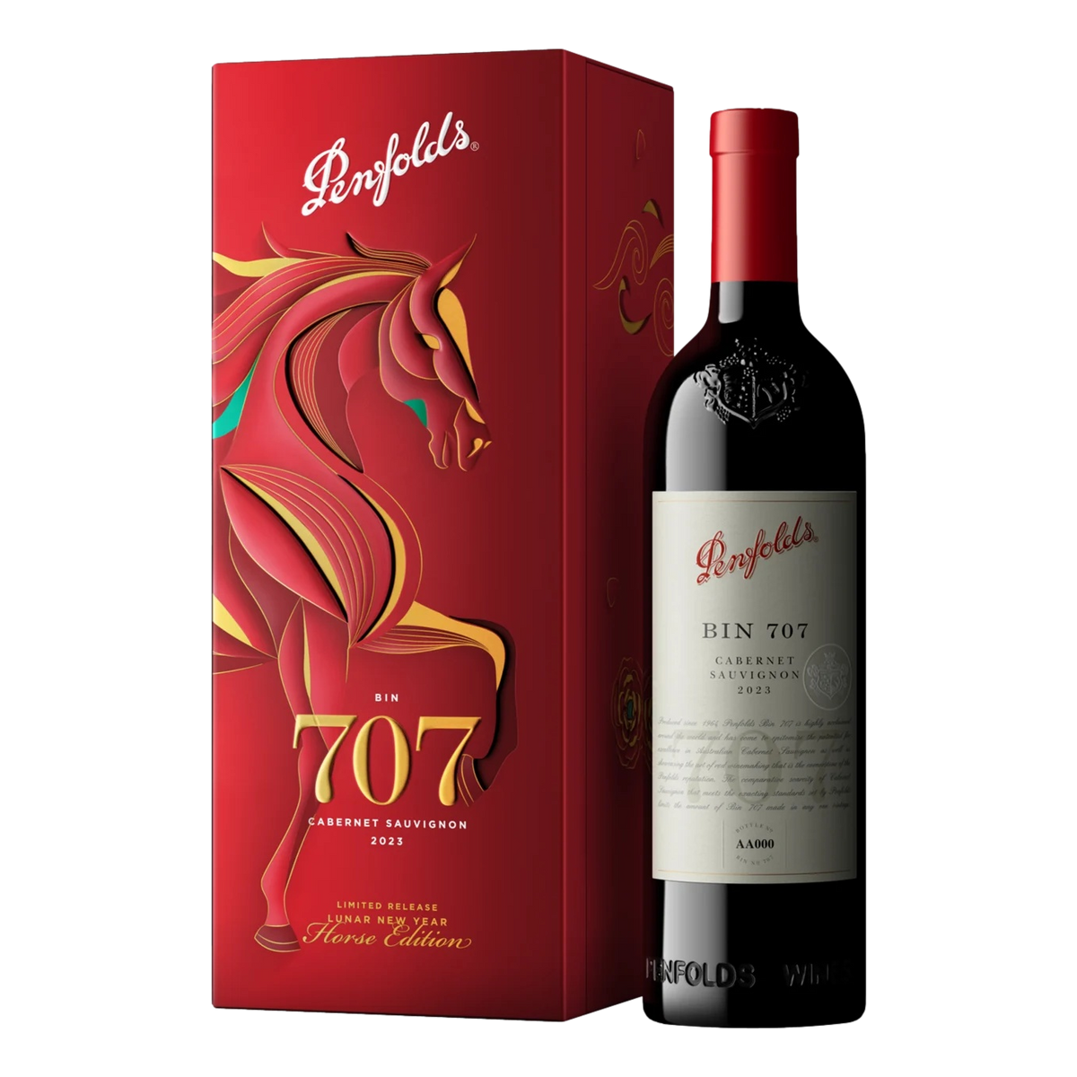 Penfolds Bin 707 Cabernet Sauvignon 2023 Lunar New Year of Horse Gift Box