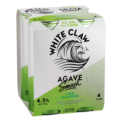 White Claw Agave Smash Lime Jalapeno Vodka 4.5% 330ml Can 4 Pack