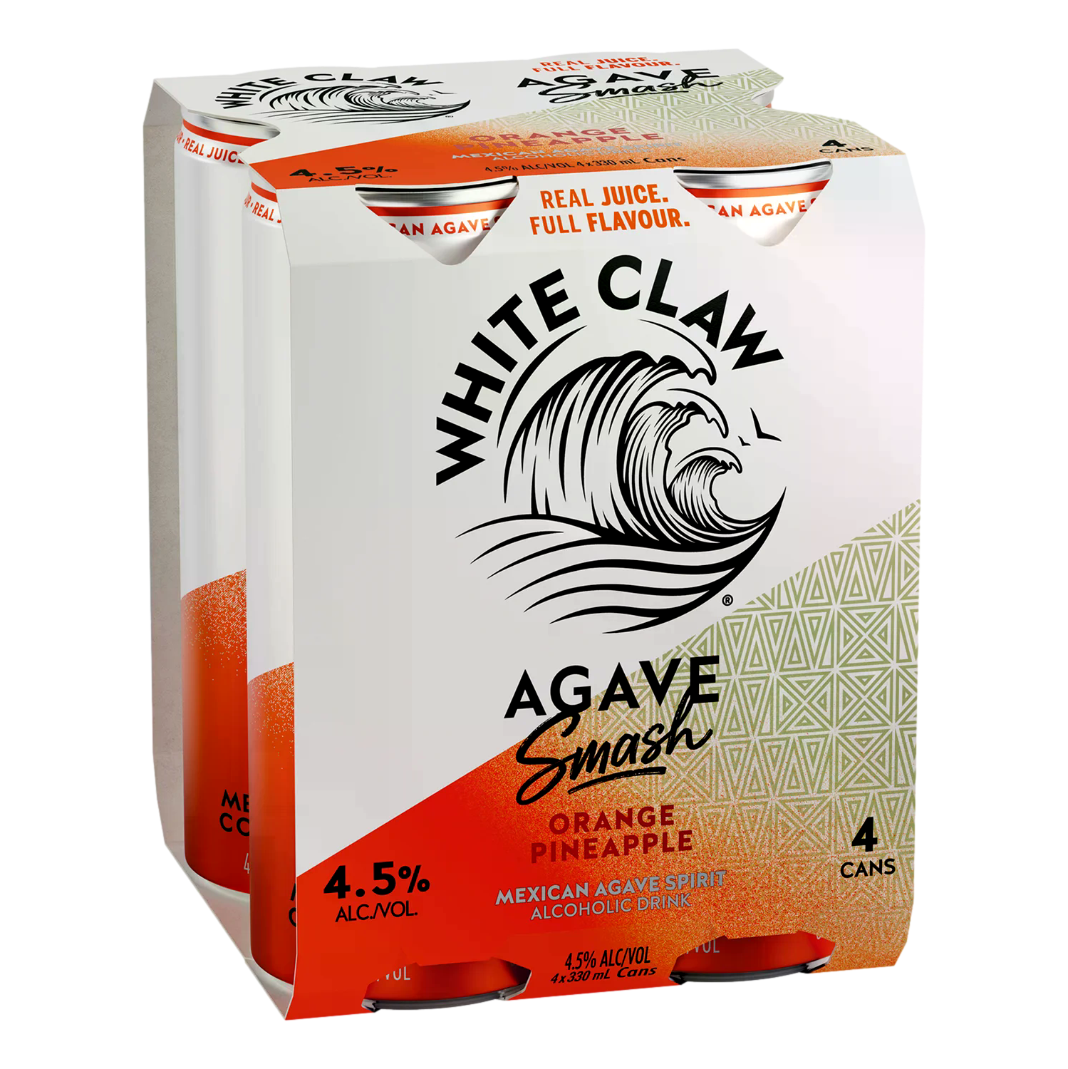 White Claw Agave Smash Orange Pineapple 4.5% 330ml Can 4 Pack