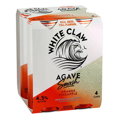 White Claw Agave Smash Orange Pineapple 4.5% 330ml Can 4 Pack