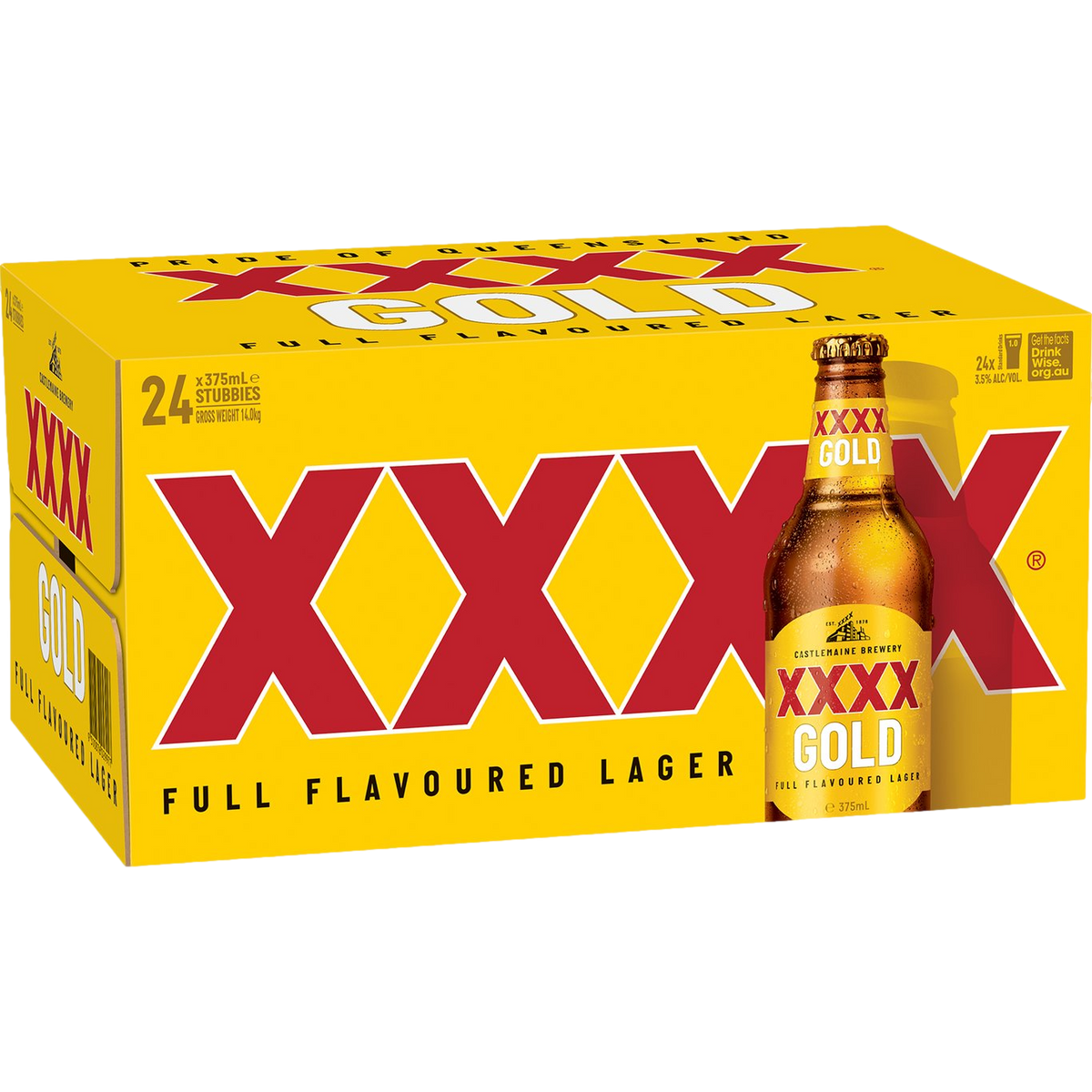 XXXX Gold Lager 375ml Bottle Case of 24