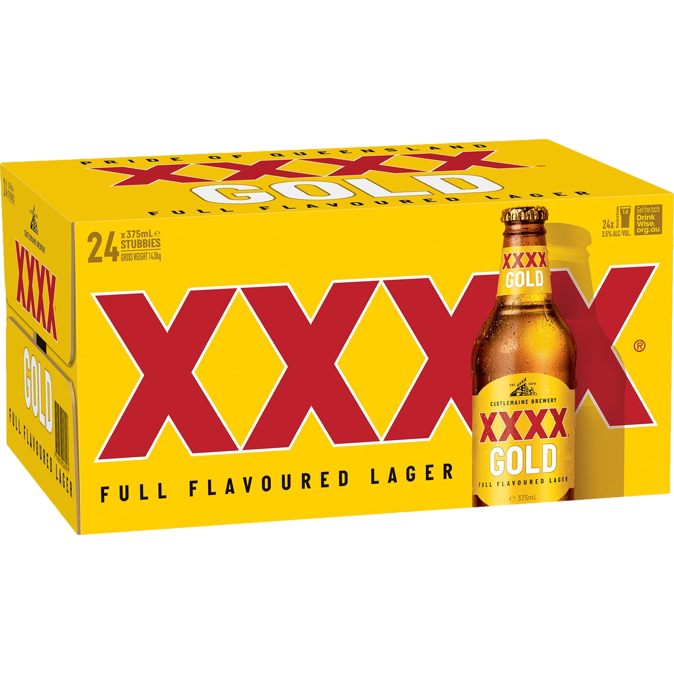 XXXX Gold Lager 3.5% 375ml Bottle Case of 24