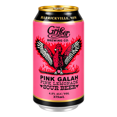 Grifter Pink Galah Pink Lemonade Sour 4.5% 375ml Can Case of 24