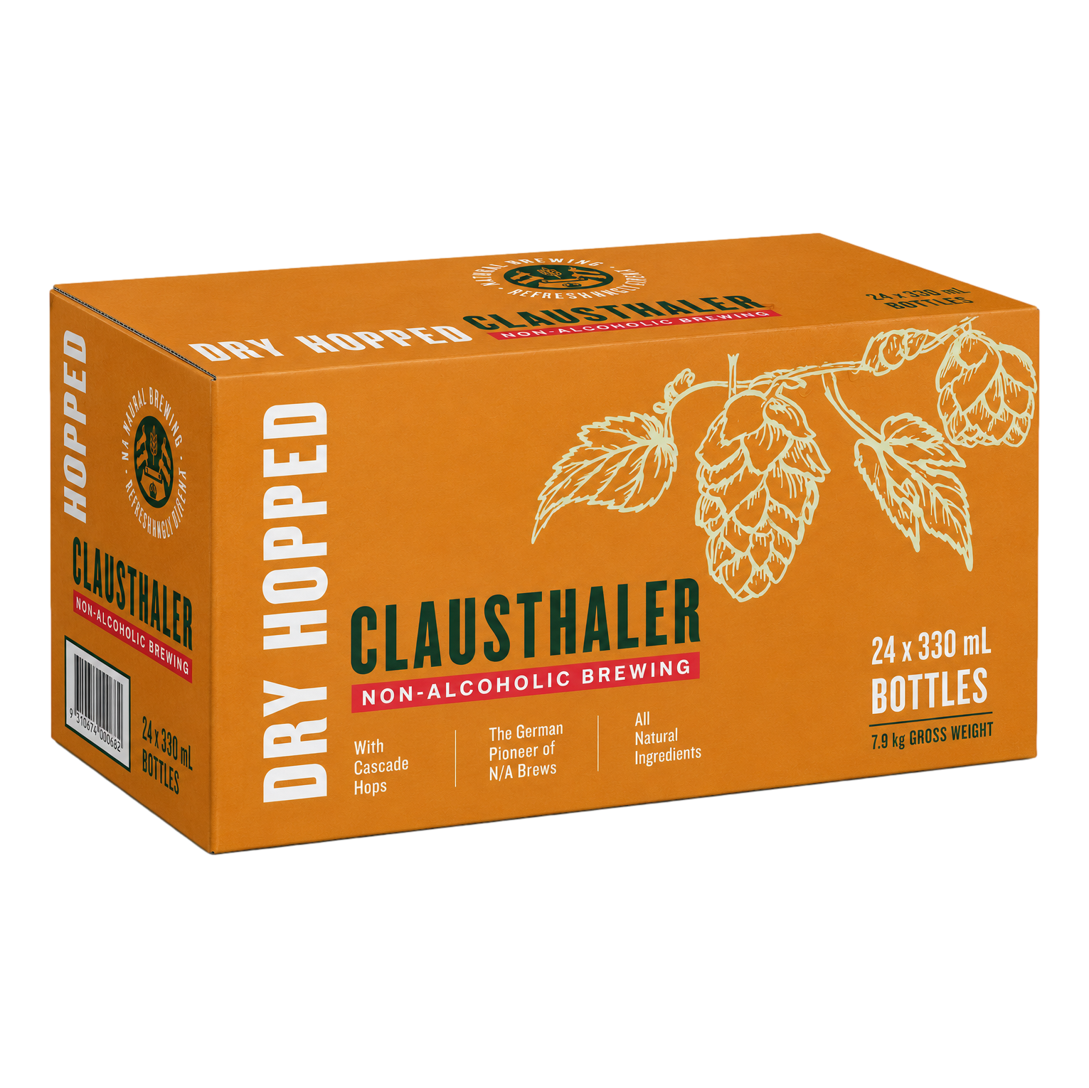 Clausthaler Unfiltered Dry Hopped Non Alcoholic Beer 330ml Bottle Case of 24