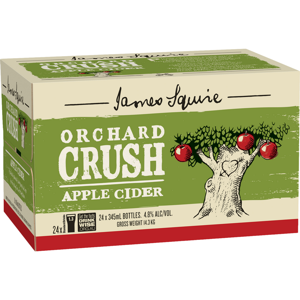 James Squire Orchard Crush Apple Cider 345ml Bottle Case of 24