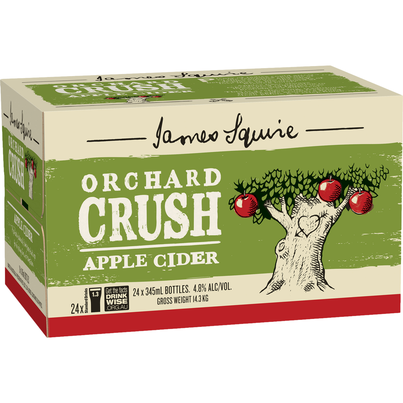 James Squire Orchard Crush Apple Cider 345ml Bottle Case of 24