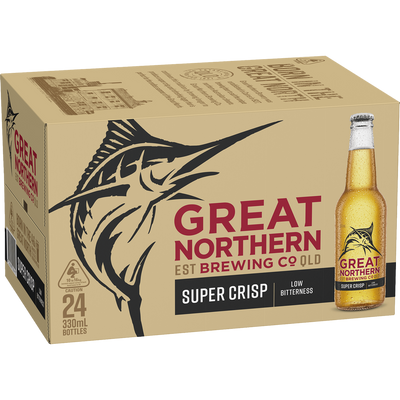 Great Northern Super Crisp Lager 3.5% 330ml Bottle Case of 24