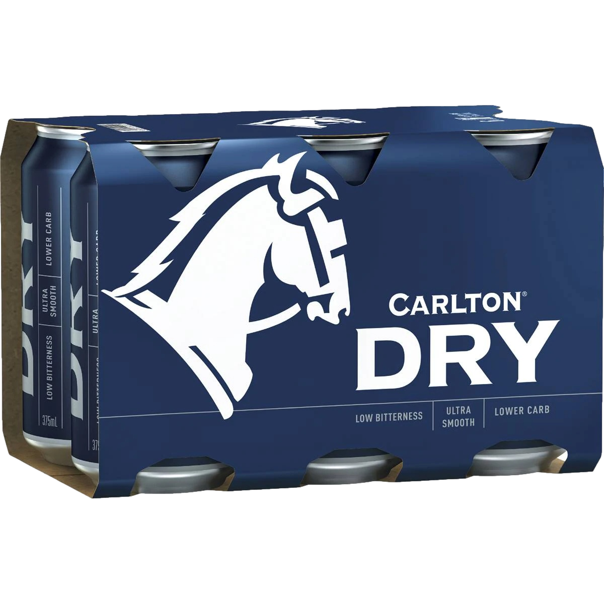 Carlton Dry Lower Carb Lager 375ml Can 6 Pack