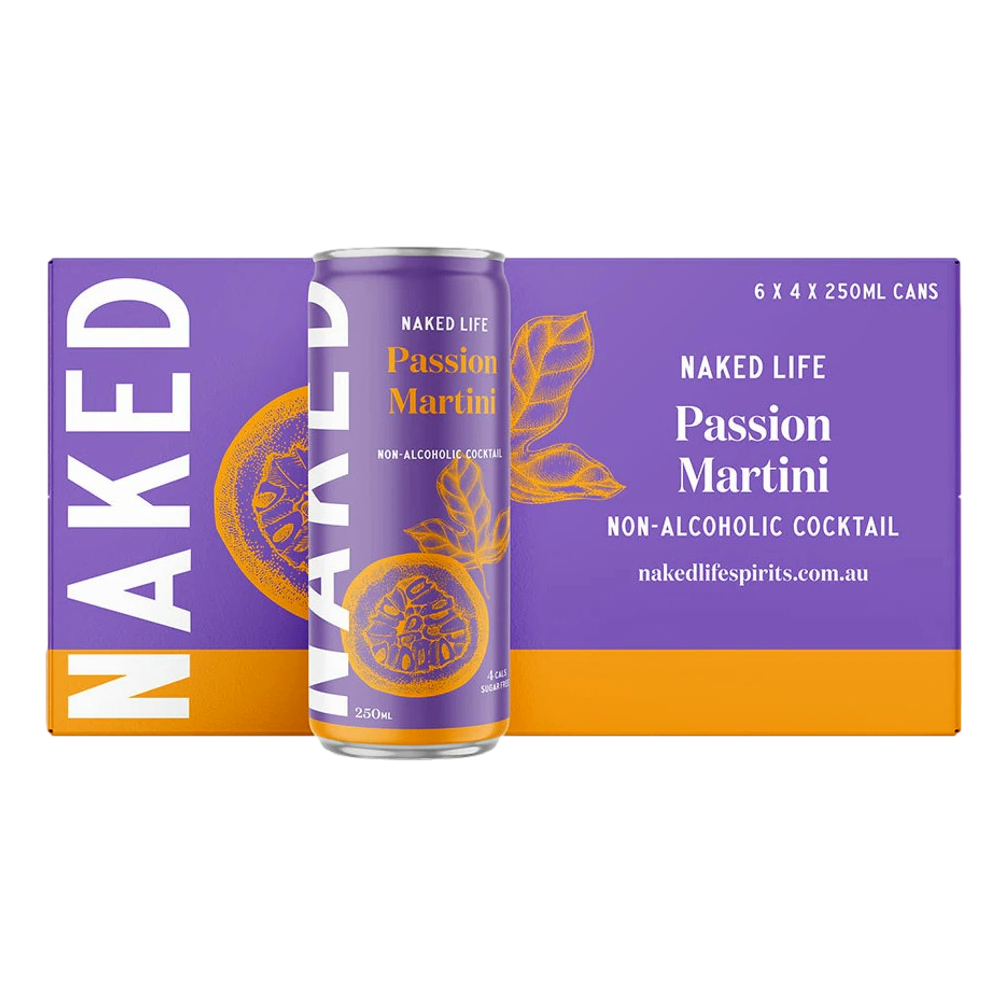 Naked Life Non-Alcoholic Passion Martini Cocktail 250ml Can Case of 24