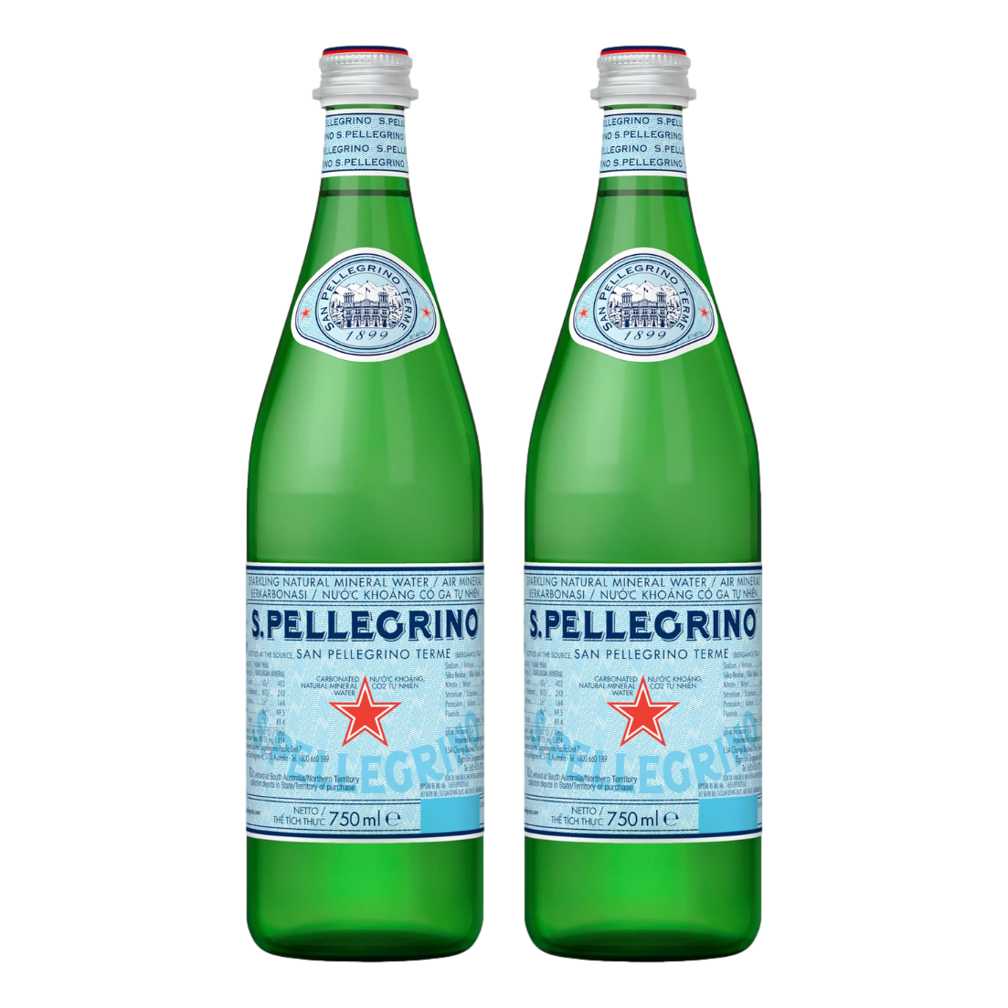 San Pellegrino Sparkling Mineral Water 750ml Bottle Twin Pack