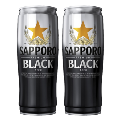 Sapporo Premium Black Dark Lager 650ml Can 2 Pack