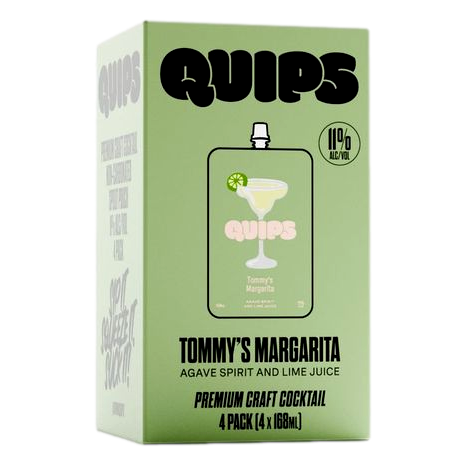 Quips Tommy's Margarita Cocktail Pouch 168ml 4 Pack