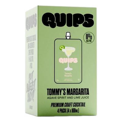 Quips Tommy's Margarita Cocktail Pouch 168ml 4 Pack