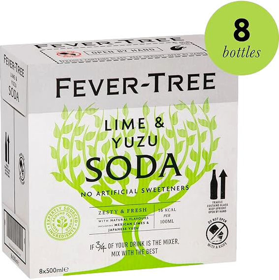 Fever Tree Lime & Yuzu Soda 500ml Bottle Case of 8