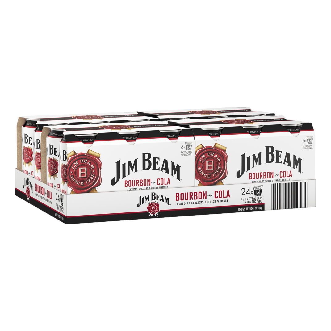 Jim Beam White & Cola 375ml Can Case of 24