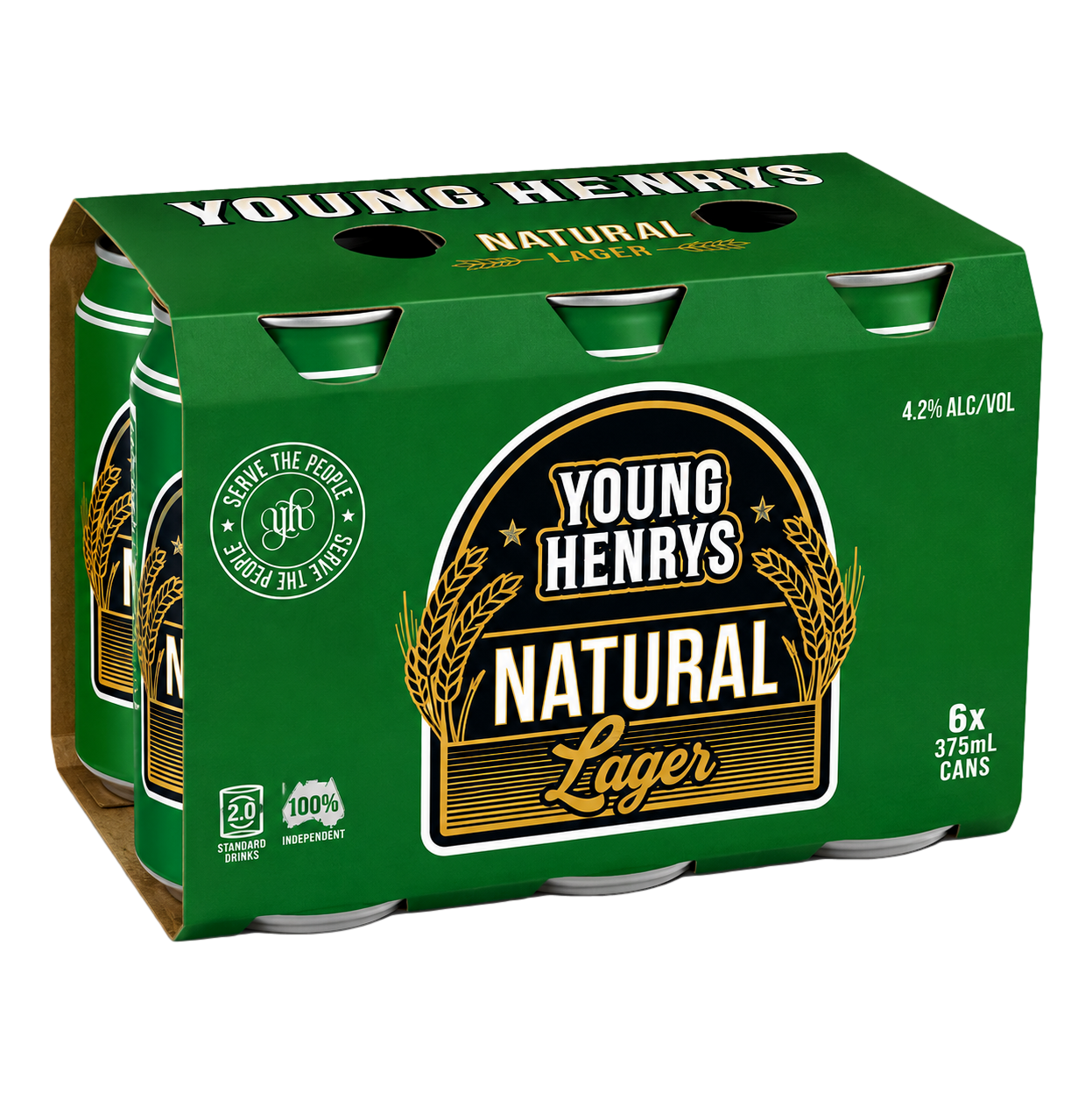 Young Henrys Natural Lager 375ml Can 6 Pack - Camperdown Cellars