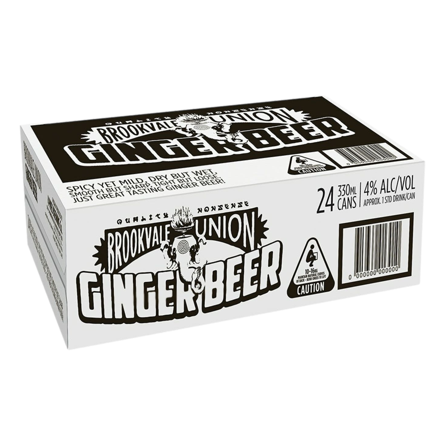 Brookvale Union Alcoholic Ginger Beer 330ml Can Case of 24