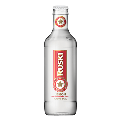 Ruski Vodka & Lemon 275ml Bottle 4 Pack
