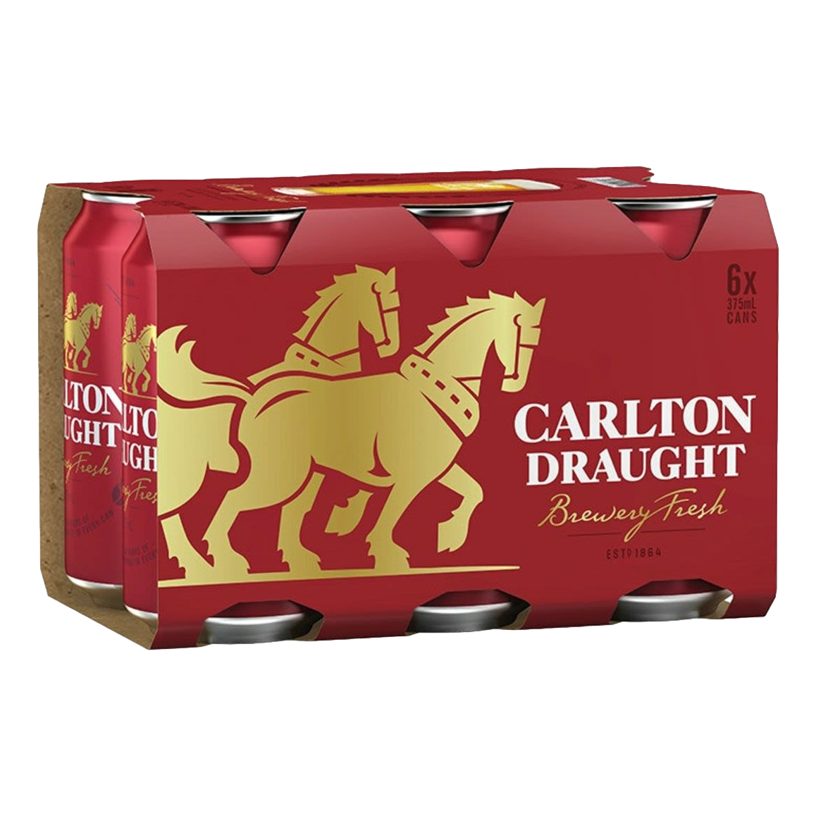 Carlton Draught Lager 375ml Can 6 Pack