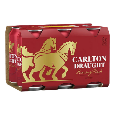 Carlton Draught Lager 375ml Can 6 Pack