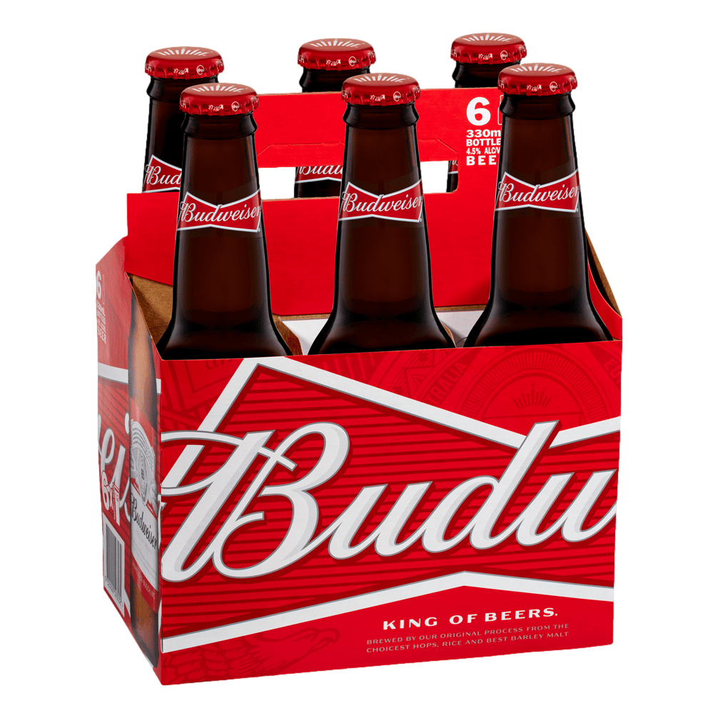 Budweiser Lager 330ml Bottle 6 Pack