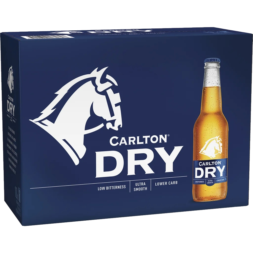 Carlton Dry Lower Carb Lager 700ml Bottle Case of 12
