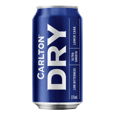 Carlton Dry Low Carb Lager 375ml Can Case of 24