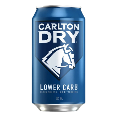 Carlton Dry Lower Carb Lager 375ml Can 6 Pack