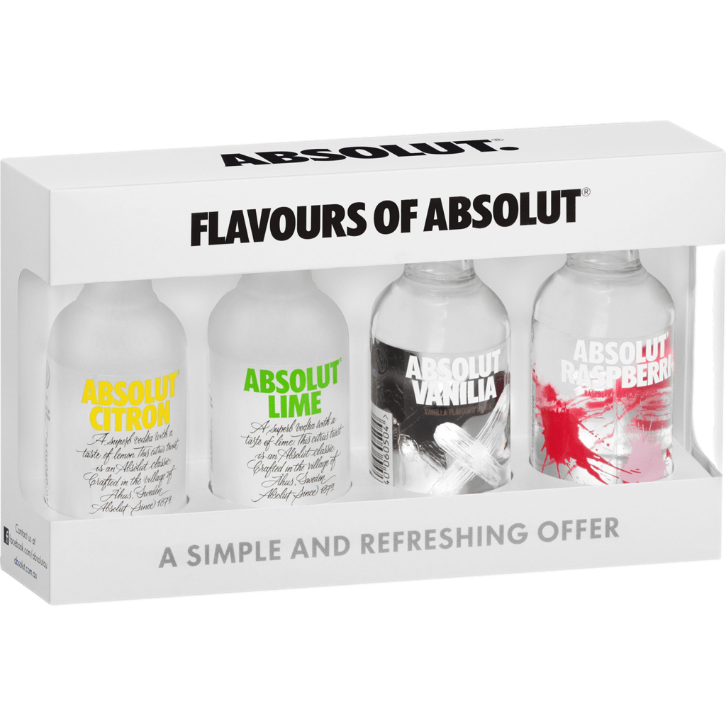 Absolut Vodka Flavour Mini Mix 50ml 4 Pack