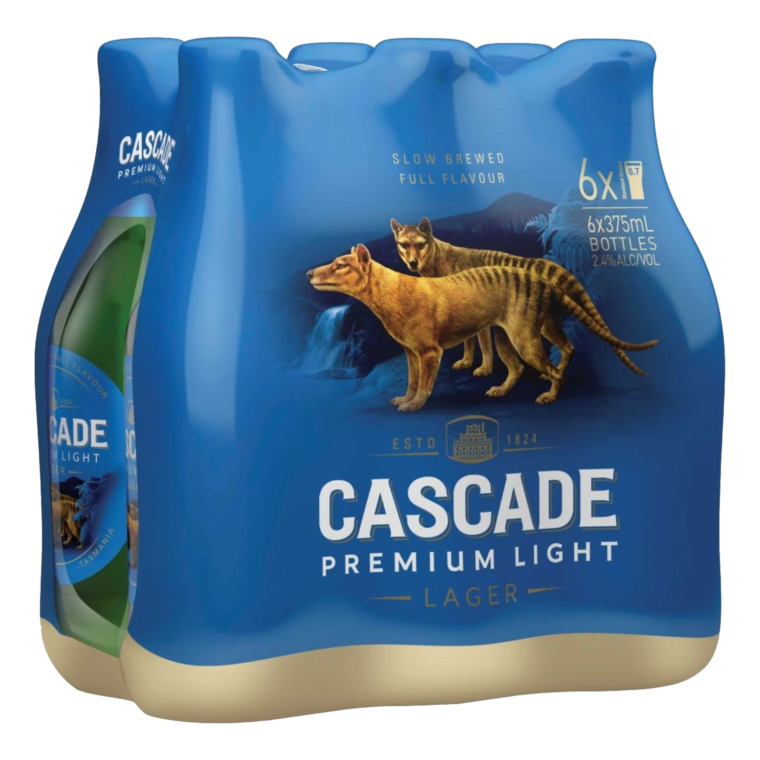 Cascade Premium Light Lager 2.4% 375ml Bottle 6 Pack