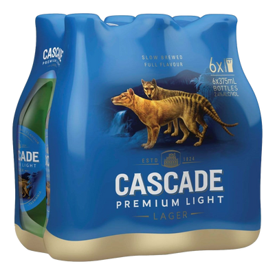 Cascade Premium Light Lager 2.4% 375ml Bottle 6 Pack