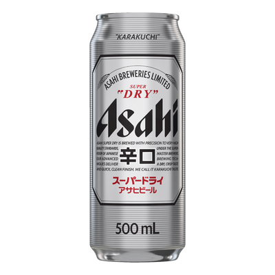 Asahi Super Dry Lager 500ml Can 6 Pack