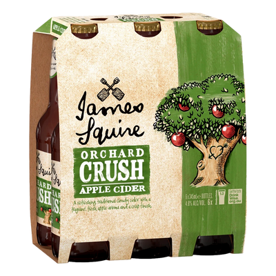 James Squire Orchard Crush Apple Cider 345ml Bottle 6 Pack