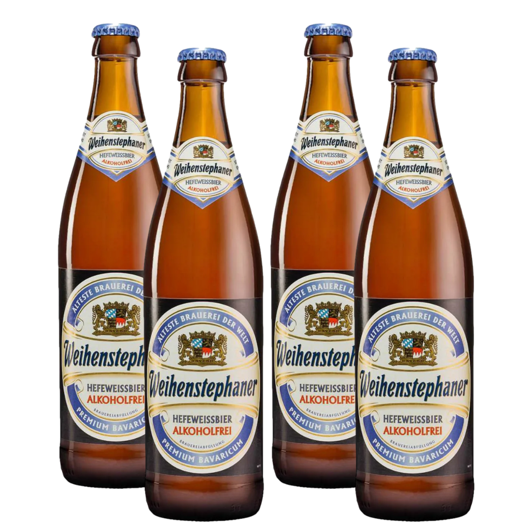 Weihenstephaner Hefeweissbier Alcohol-Free 500ml Bottle 4 Pack