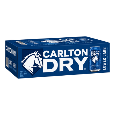 Carlton Dry Lower Carb Lager 375ml Can Case of 24