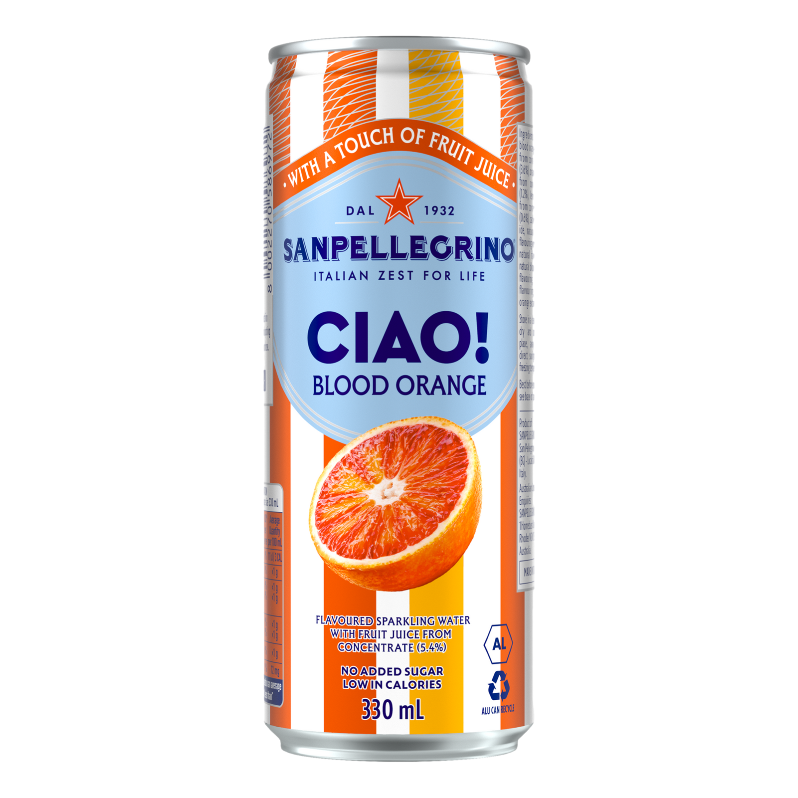 San Pellegrino CIAO! Sparkling Blood Orange 330ml Can Single