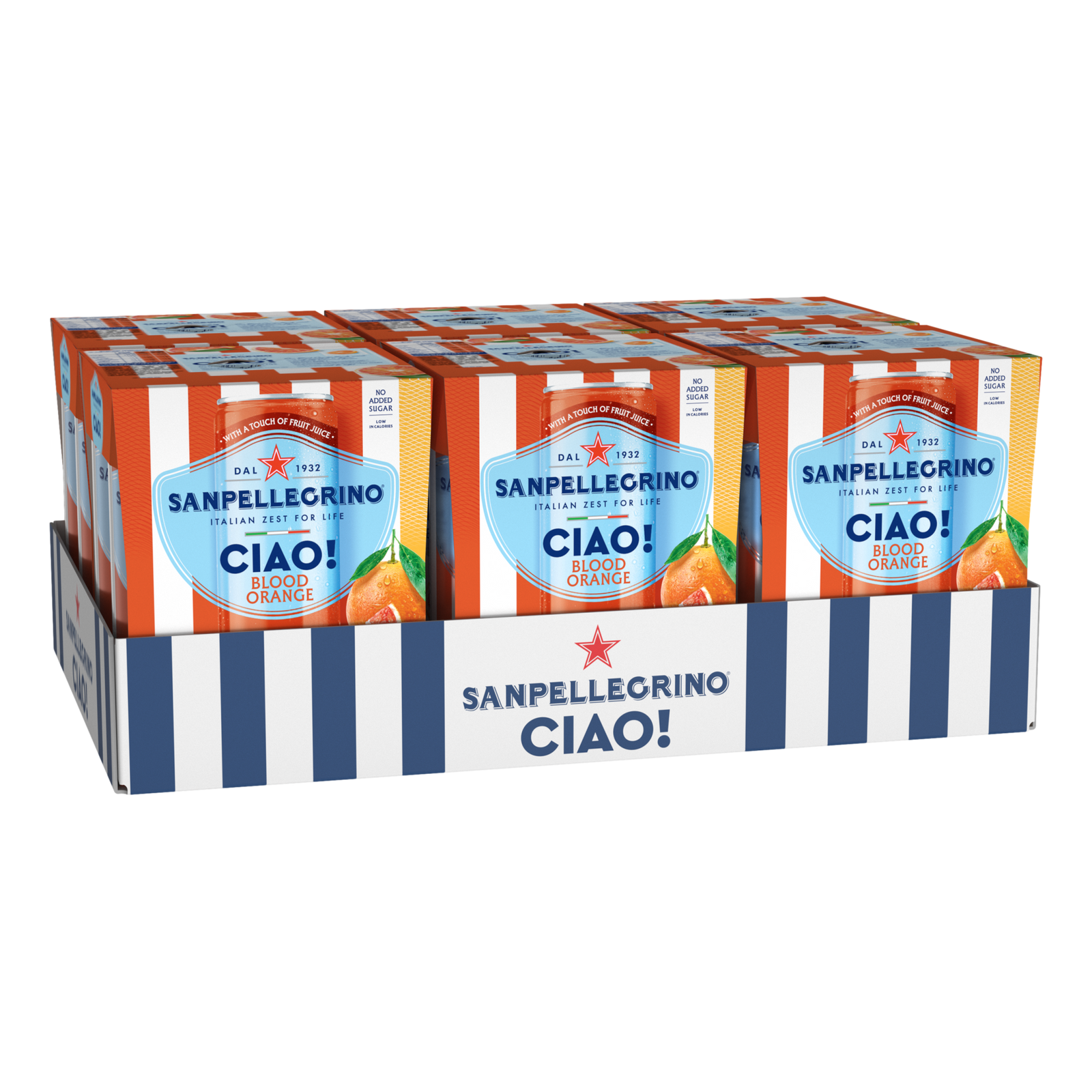 San Pellegrino CIAO! Sparkling Blood Orange 330ml Can Case of 24