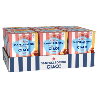 San Pellegrino CIAO! Sparkling Peach 330ml Can case of 24