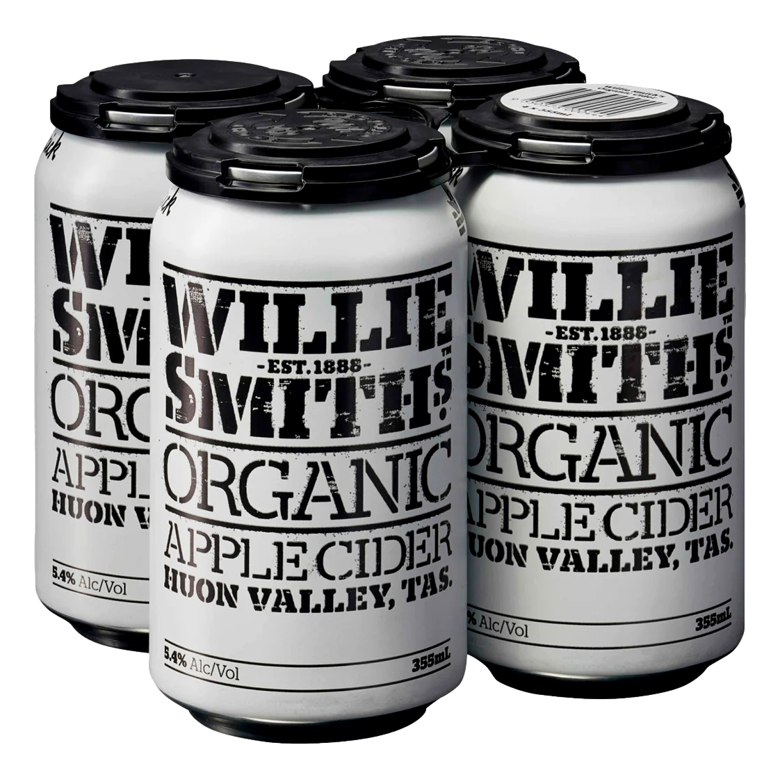 Willie Smith's Organic Apple Cider 355ml Can 4 Pack