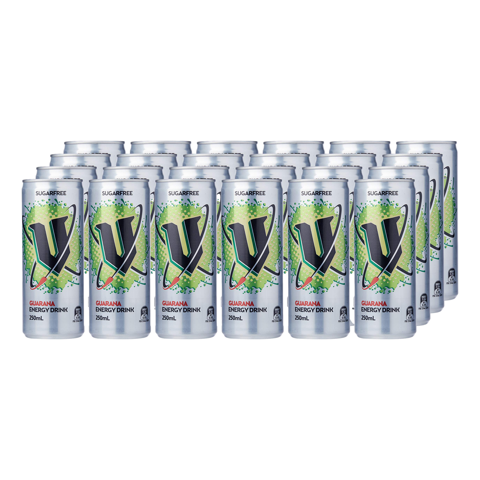 V Energy Drink Sugarfree 250ml Can Case of 24