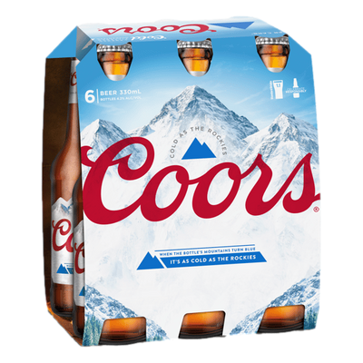 Coors Lager 330ml Bottle 6 Pack