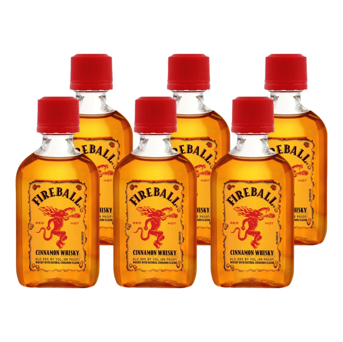 Fireball Cinnamon Whisky Liqueur Mini 50ml 6 Pack