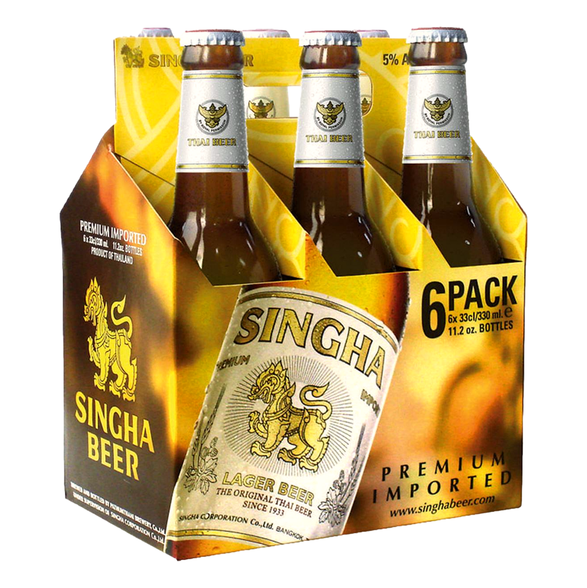 Singha Premium Lager 330ml Bottle 6 Pack