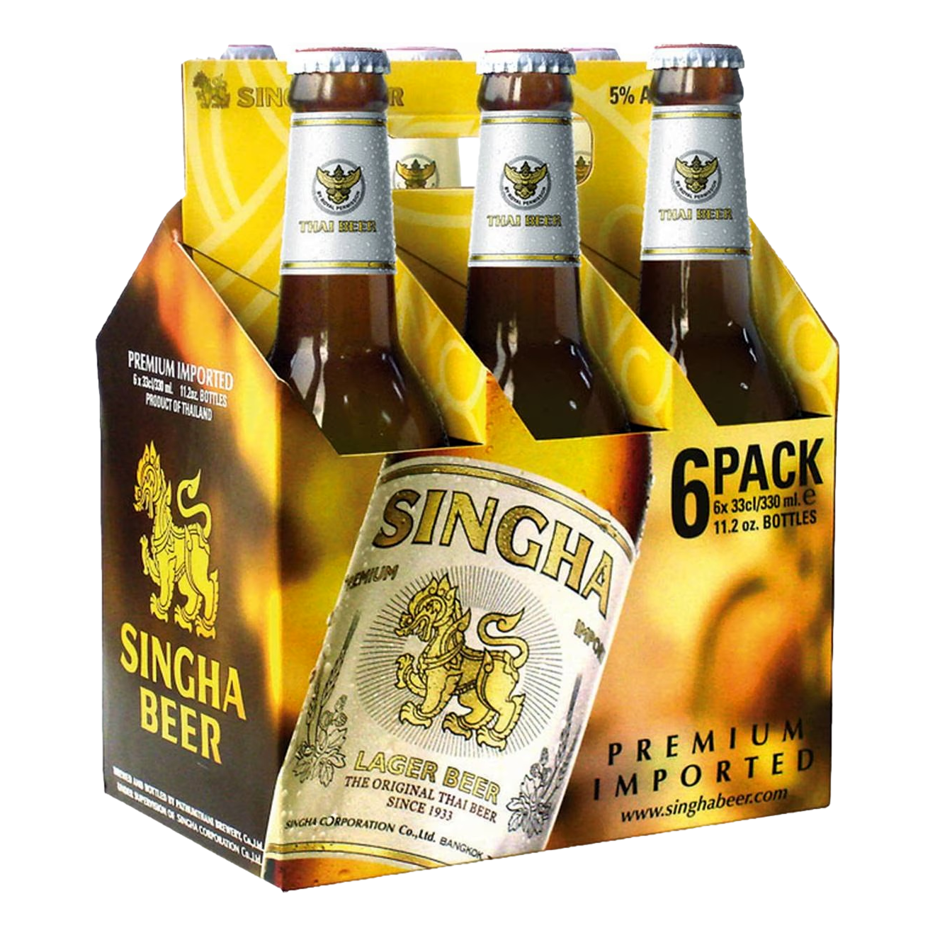 Singha Premium Lager 330ml Bottle 6 Pack