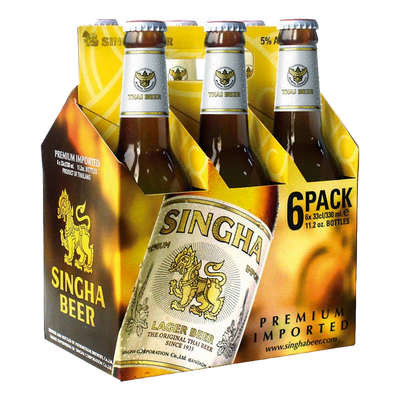 Singha Premium Lager 330ml Bottle 6 Pack