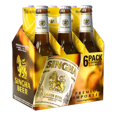 Singha Premium Lager 330ml Bottle 6 Pack