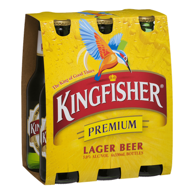 Kingfisher Premium Lager 330ml Bottle 6 Pack